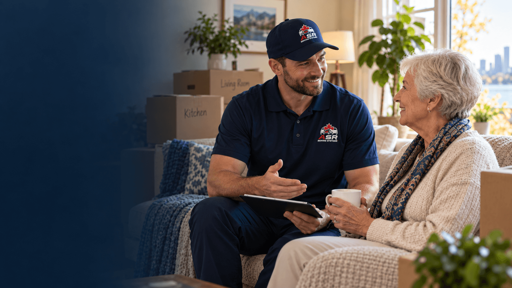 ASR mover planning a senior move with an older adult at home
